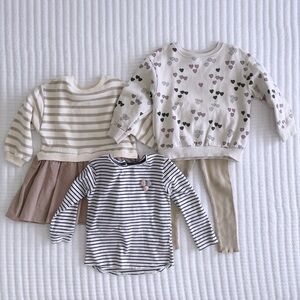 Zara Sweater Dress Sweatshirt Leggings Winter Lot sz 2-3T